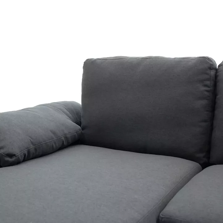 Γωνιακός καναπές Cohen pakoworld με δεξιά γωνία ύφασμα σε ανθρακί απόχρωση-πόδι μαύρο μέταλλο 240x159x83εκ