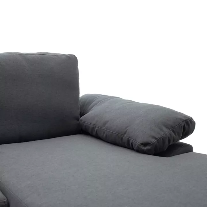 Γωνιακός καναπές Cohen pakoworld με αριστερή γωνία ύφασμα σε ανθρακί απόχρωση-πόδι μαύρο μέταλλο 240x159x83εκ