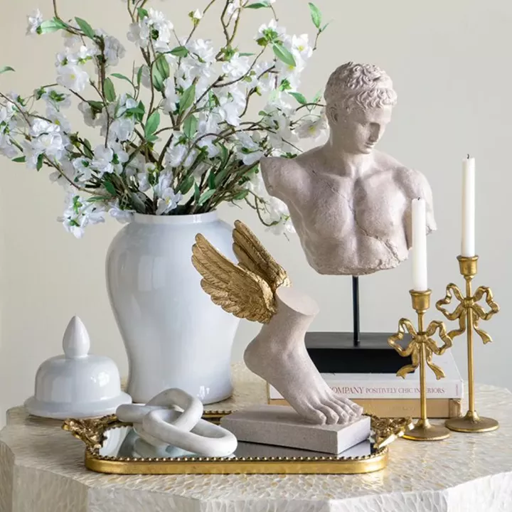 Artekko Melania Λευκό Κεραμικό Διακοσμητικό Δοχείο Βάζο με Καπάκι (24x24x48)cm