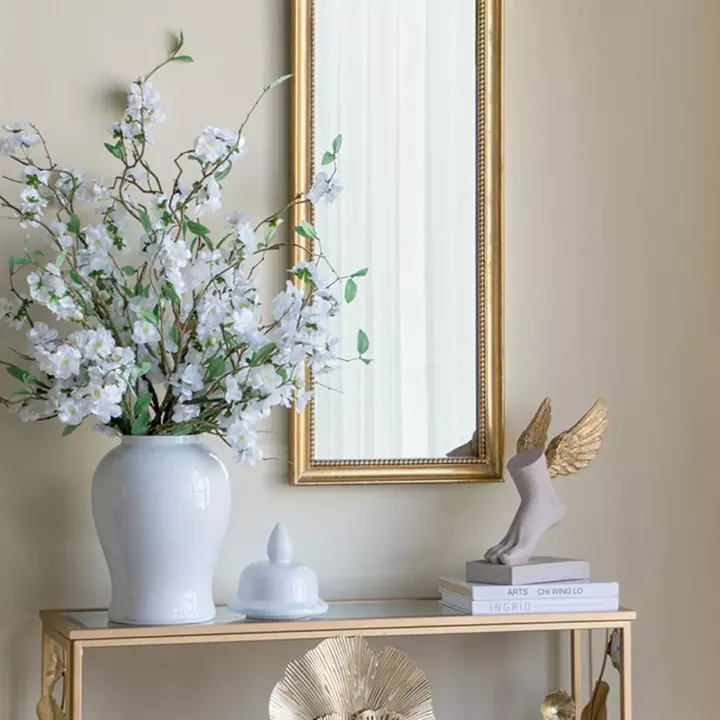 Artekko Melania Λευκό Κεραμικό Διακοσμητικό Δοχείο Βάζο με Καπάκι (24x24x48)cm