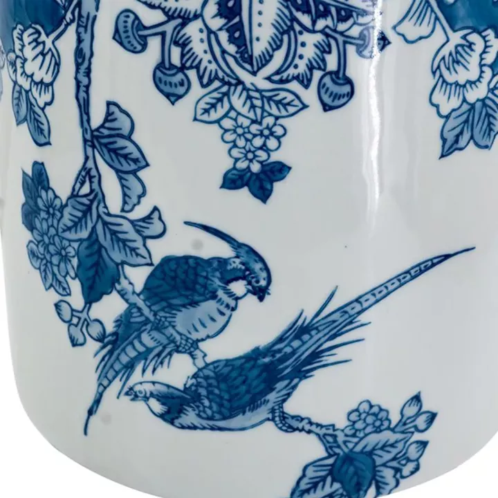 Artekko Melania Διακοσμητικό Βάζο Πορσελάνης σε Άσπρο με Μπλε (20x20x31)cm