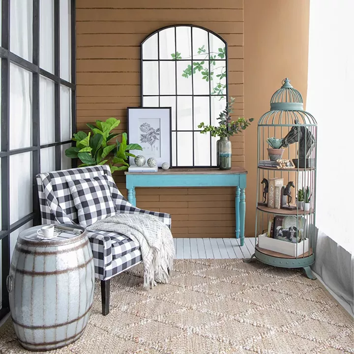 Artekko Birdcage Ραφιέρα Κλουβί με 3 Ξύλινα MDF Ράφια και Μεταλλικό Σκελετό σε Πράσινη Πατίνα (66x61x169)