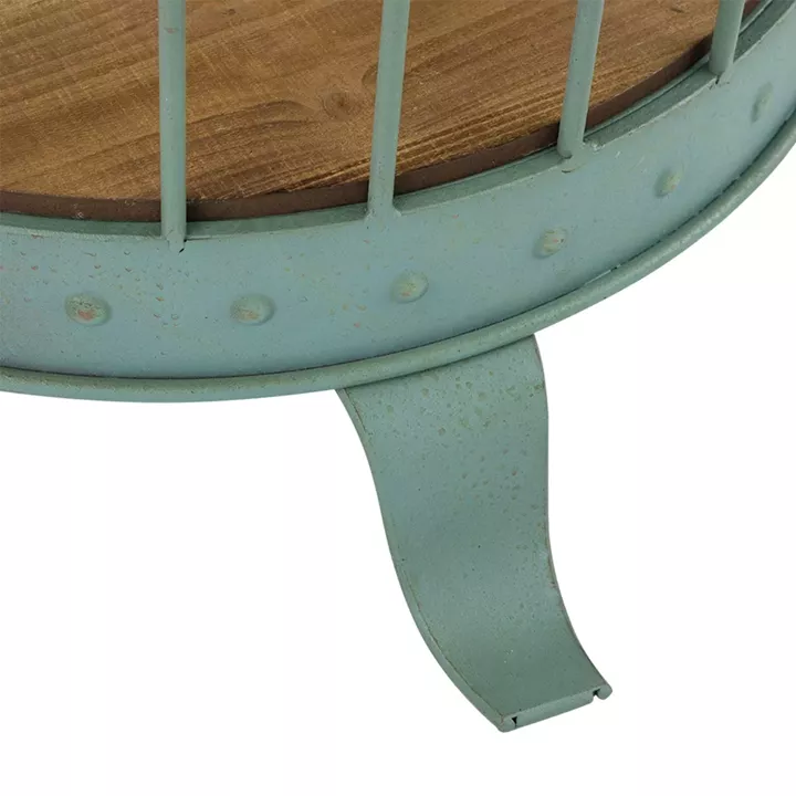 Artekko Birdcage Ραφιέρα Κλουβί με 3 Ξύλινα MDF Ράφια και Μεταλλικό Σκελετό σε Πράσινη Πατίνα (66x61x169)