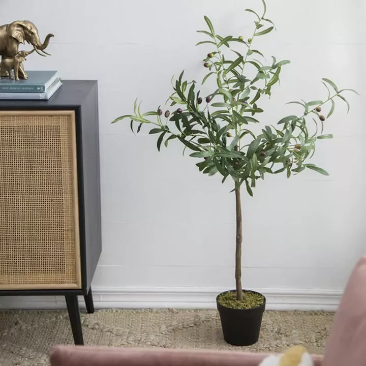 Artekko Olive Πλαστική Τεχνητή Ελιά σε Μαύρη Γλάστρα (44x40x108)cm