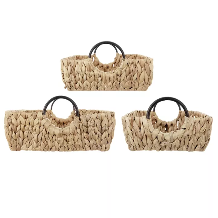 Artekko Hyacinth Διακοσμητικοί Δίσκοι Καλάθια από Υάκινθο Νερού σε Φυσική Απόχρωση (49x4x49)cm 3pcs