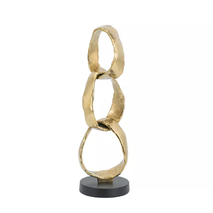 Artekko Marble Διακοσμητικό Επιτραπέζιο Μέταλλο Χρυσό Μαύρο (17.8x15.2x47.6)cm