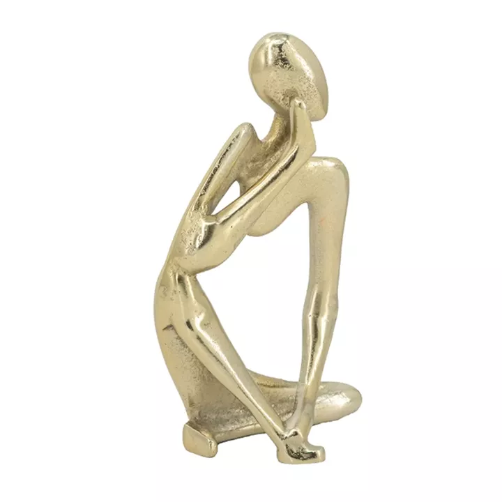 Artekko Figurine Χρυσό Μεταλλικό Επιτραπέζιο Διακοσμητικό Γλυπτό με Φιγούρα (15x10x28)cm