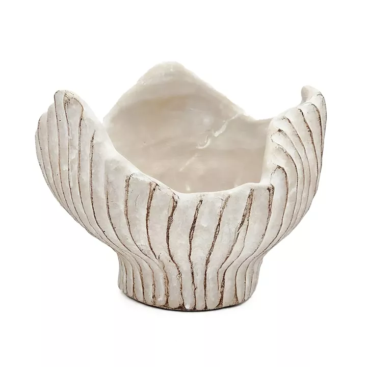 Artekko Cement Μπεζ Τσιμεντένιο Διακοσμητικό Δοχείο Κασπώ (19x18.5x14)cm