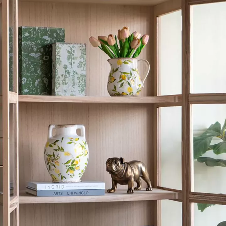 Artekko Lemon Λευκό Κεραμικό Βάζο με Λεμόνια (22x17x17)cm