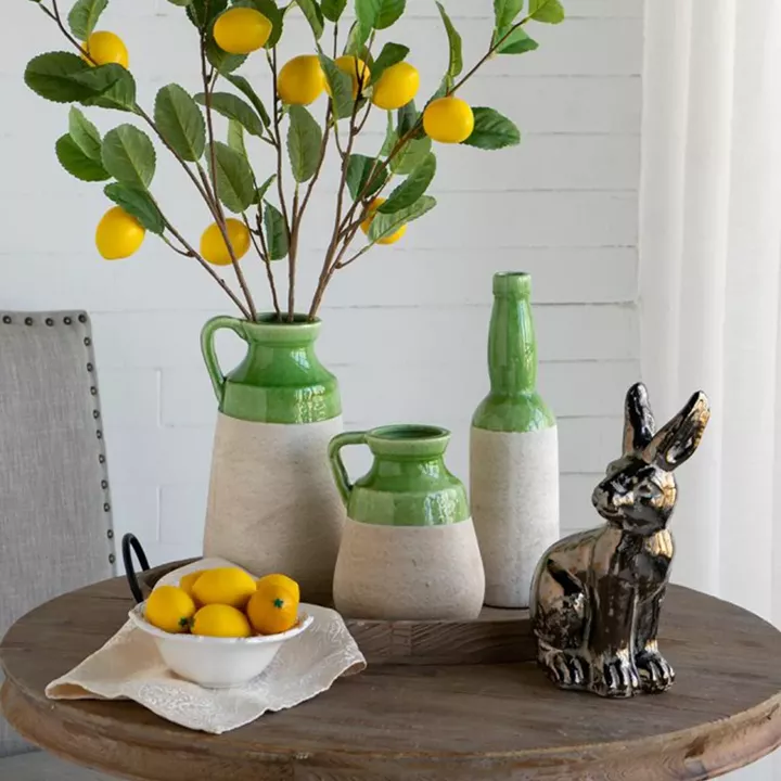 Artekko Candia Animal Μπρονζέ Διακοσμητικός Λαγός από Τερακότα (18x11x29)cm