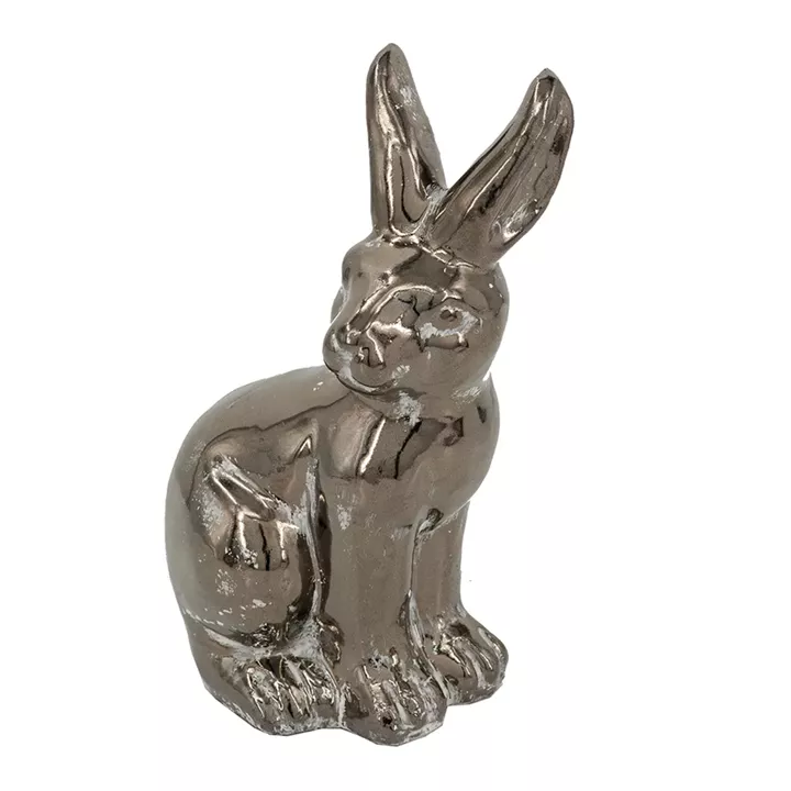 Artekko Candia Animal Μπρονζέ Διακοσμητικός Λαγός από Τερακότα (18x11x29)cm