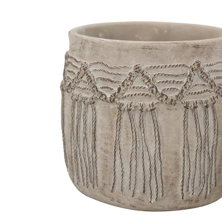 Artekko Cement Μπεζ Τσιμεντένια Κασπώ (19.5x19.5x17)cm 2pcs