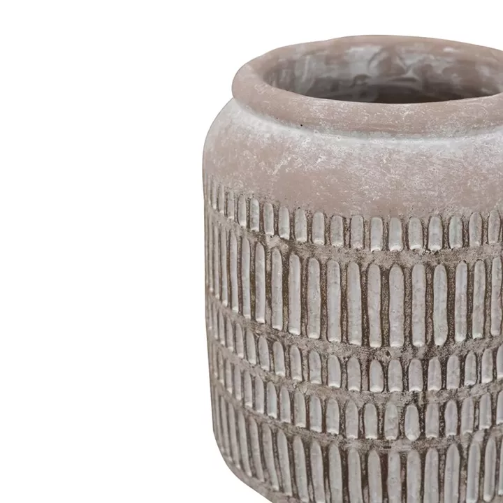 Artekko Cement Μπεζ Τσιμεντένιο Βάζο (18x18x20)cm