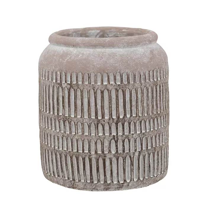 Artekko Cement Μπεζ Τσιμεντένιο Βάζο (18x18x20)cm