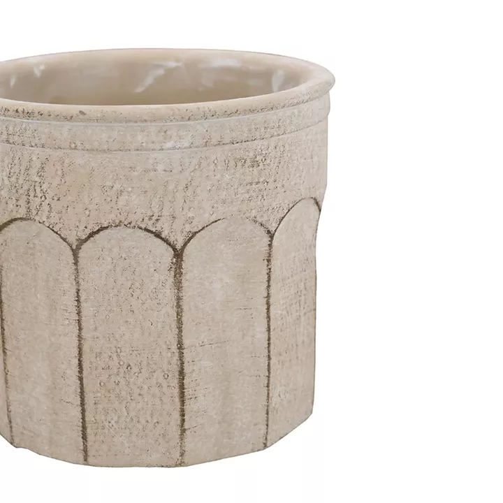 Artekko Cement Μπεζ Τσιμεντένια Κασπώ (19x19x18)cm 2pcs