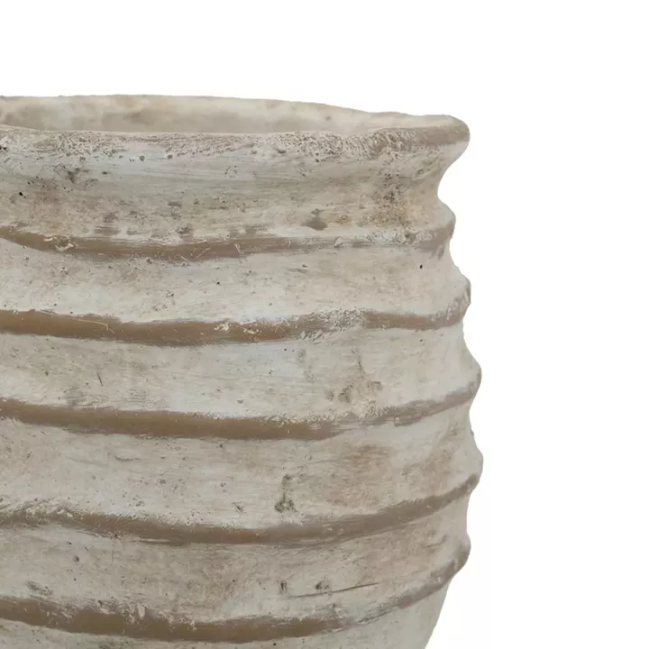 Artekko Cement Μπεζ Τσιμεντένιο Βάζο (18x18x23)cm