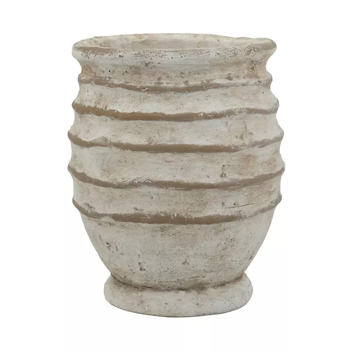 Artekko Cement Μπεζ Τσιμεντένιο Βάζο (18x18x23)cm