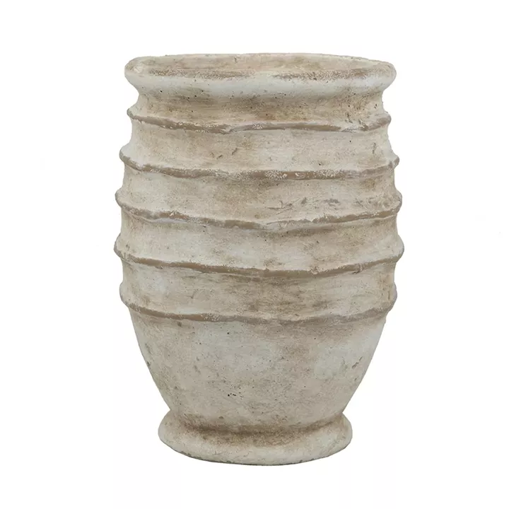Artekko Cement Μπεζ Τσιμεντένιο Βάζο (24x24x33)cm