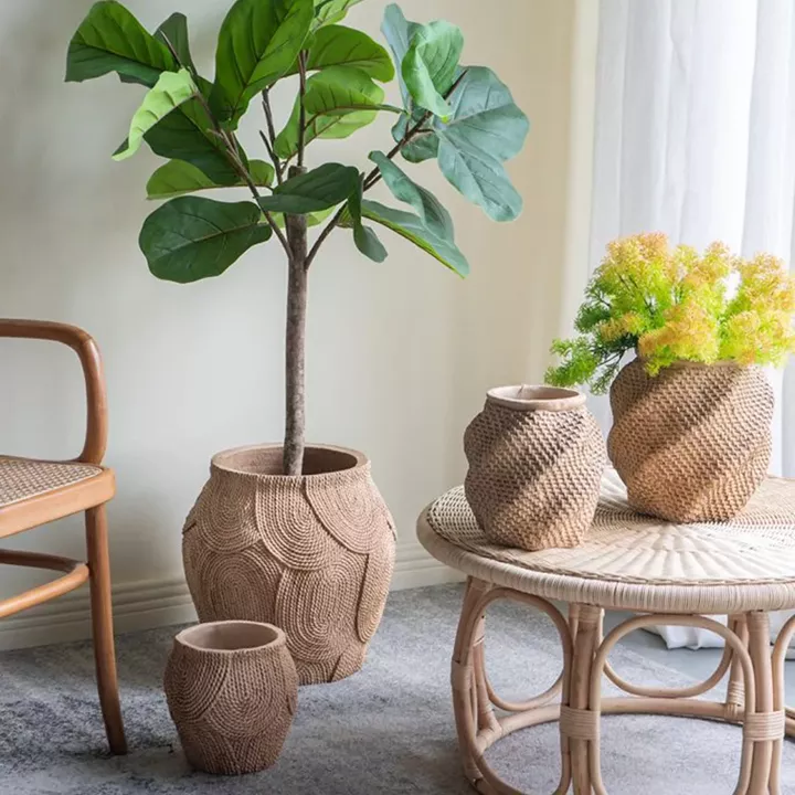 Artekko Cement Καφέ Τσιμεντένιο Κασπώ (21x21x22)cm