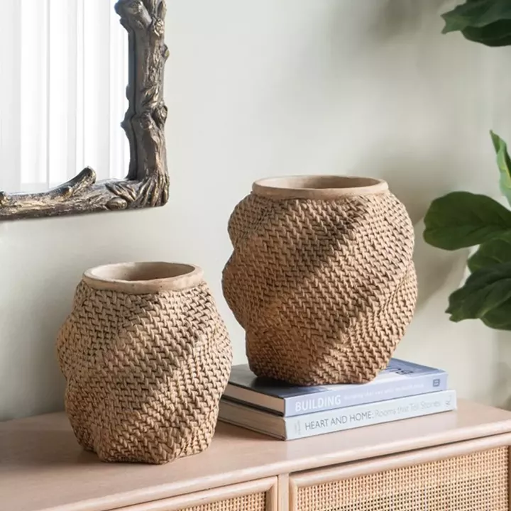 Artekko Cement Καφέ Τσιμεντένιο Κασπώ (21x21x22)cm