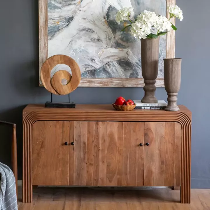 Artekko Candia Καφέ Βάζο από Τερακότα με Μπρονζέ Φινίρισμα (17.5x17.5x56.5)cm