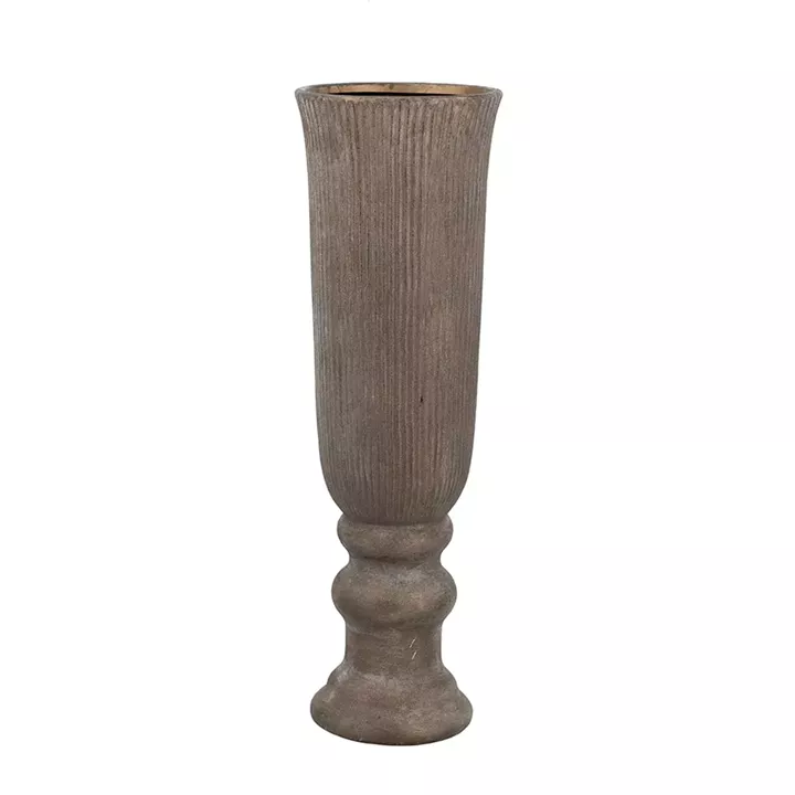 Artekko Candia Καφέ Βάζο από Τερακότα με Μπρονζέ Φινίρισμα (17.5x17.5x56.5)cm