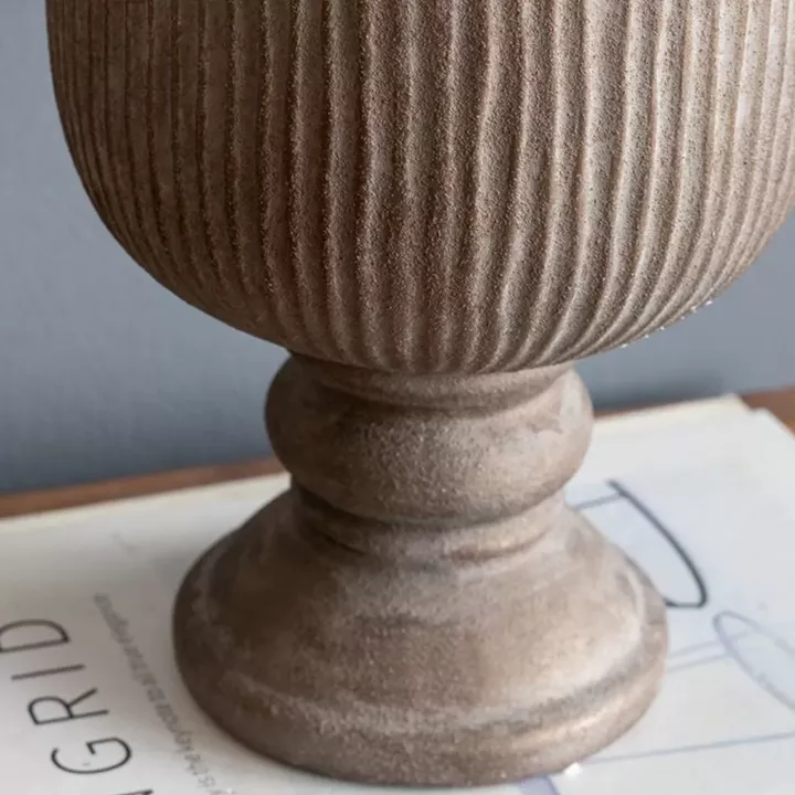 Artekko Candia Καφέ Βάζο από Τερακότα με Μπρονζέ Φινίρισμα (17.5x17.5x24)cm