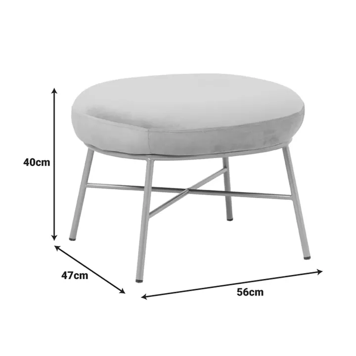 Σκαμπό Susanna pakoworld βελούδο μπεζ-πόδι χρυσό μέταλλο 56x47x40εκ