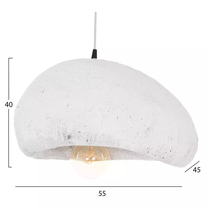 ΦΩΤΙΣΤΙΚΟ ΟΡΟΦΗΣ ΜΕ ΟΨΗ ΠΕΤΡΑΣ STONER (M) HM4418.02 ΛΕΥΚΟ 55x45x40Υεκ.