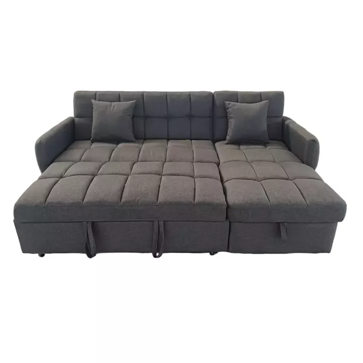 CORNER SOFABED REVERSIBLE NEZU HM3294.01 GREY FABRIC 213x145x83Hcm.