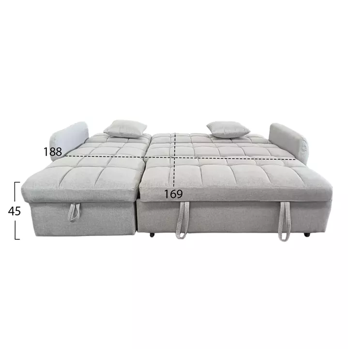 CORNER SOFABED REVERSIBLE NEZU HM3294.02 BEIGE FABRIC 213x145x83Hcm.