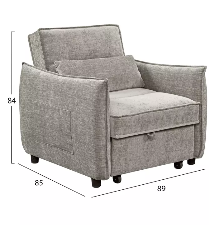 ARMCHAIR-BED ORYN HM3307.03 BEIGE FABRIC 89x85x84Hcm.