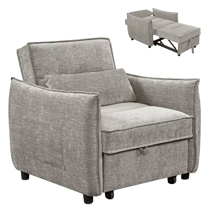 ARMCHAIR-BED ORYN HM3307.03 BEIGE FABRIC 89x85x84Hcm.