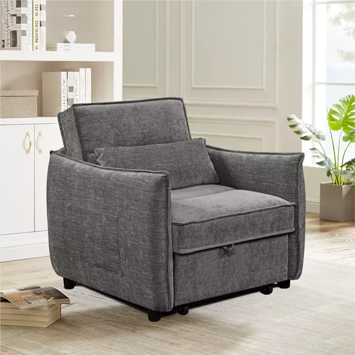 ARMCHAIR-BED ORYN HM3307.01 GREY FABRIC 89x85x84Hcm.
