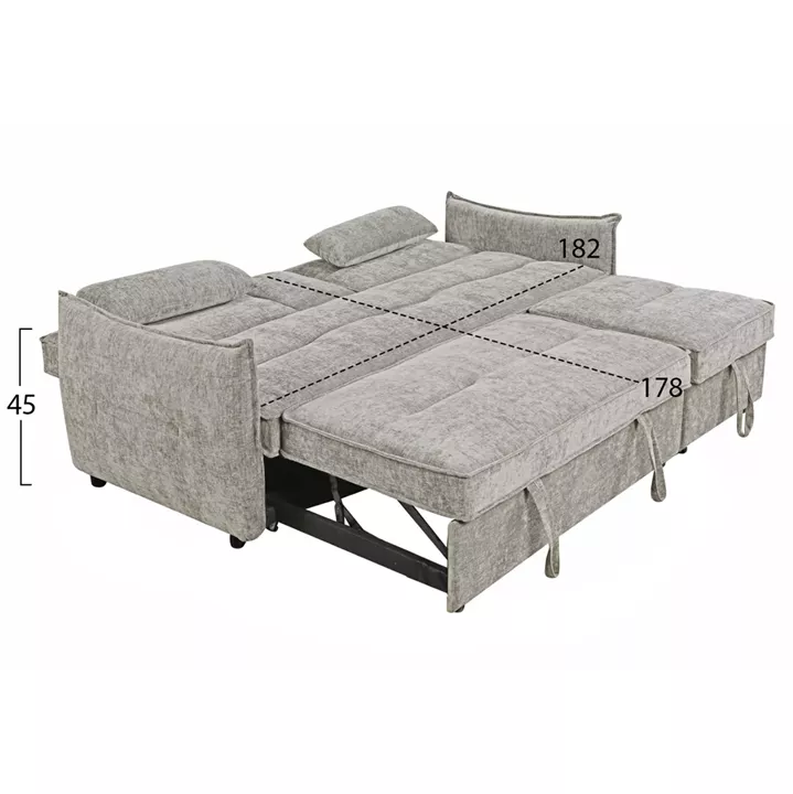 SOFABED 2-SEATER VELAR HM3305.03 BEIGE FABRIC 208x86x85Hcm.