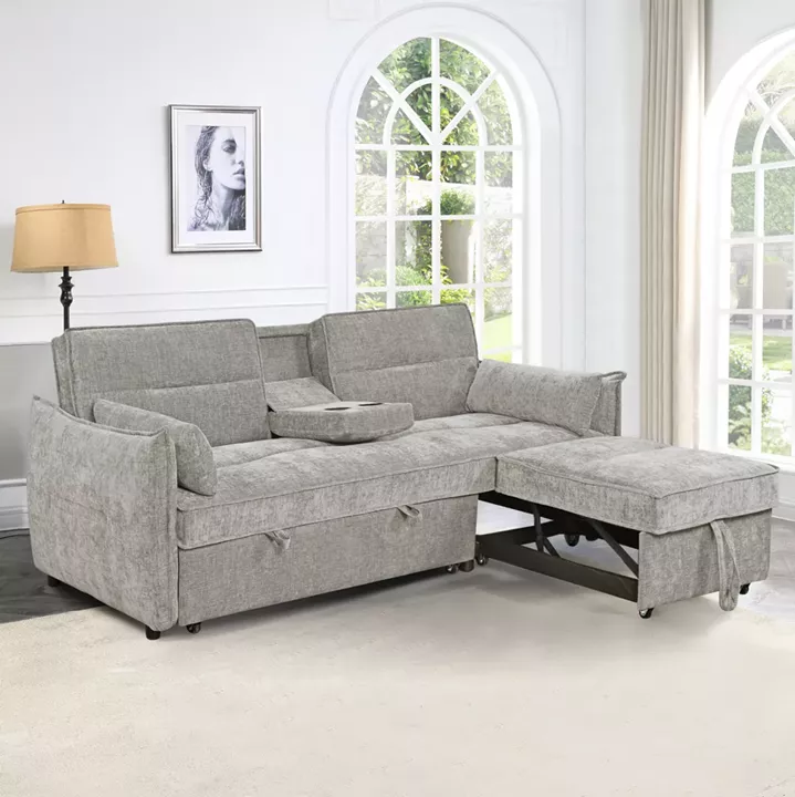 SOFABED 2-SEATER VELAR HM3305.03 BEIGE FABRIC 208x86x85Hcm.