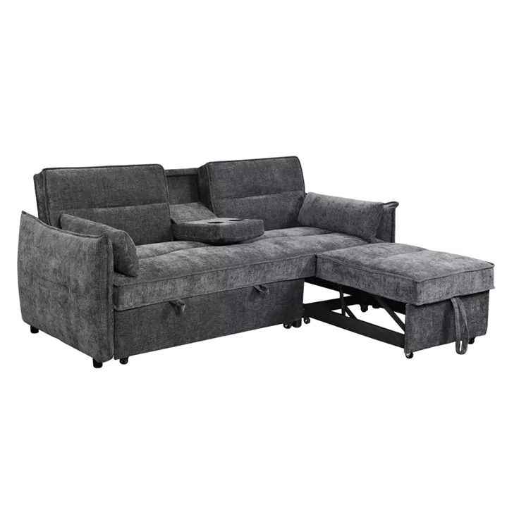 SOFABED 2-SEATER VELAR HM3305.01 GREY FABRIC 208x86x85Hcm.
