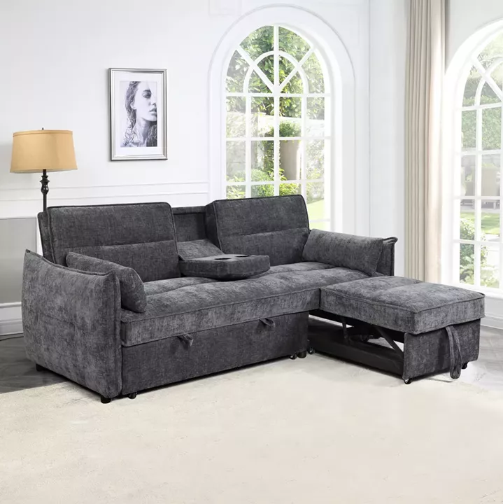 SOFABED 2-SEATER VELAR HM3305.01 GREY FABRIC 208x86x85Hcm.