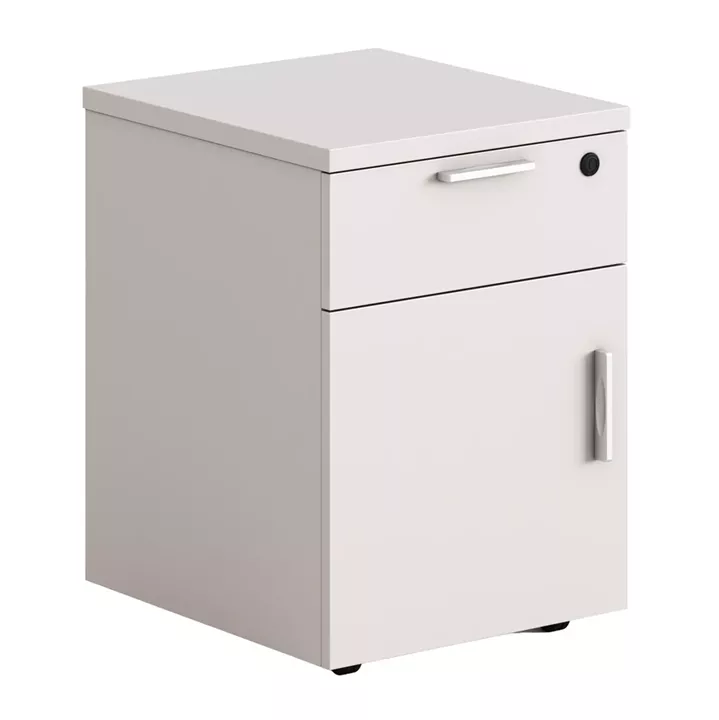 SHORT CABINET WITH DRAWER STORTEC HM18287 MELAMINE IN CREAM WHITE 40x45x63.5Hcm.
