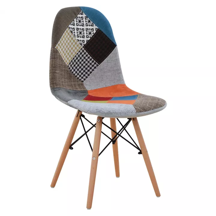 Chair Cosy HM8068 with wooden legs and seat Patcwork 43x50x86 cm