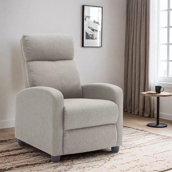 ARMCHAIR WITH PUSH-BACK RELAX MECHANISM DROSEN HM3299.03 BEIGE FABRIC 68.5x86x100Hcm.