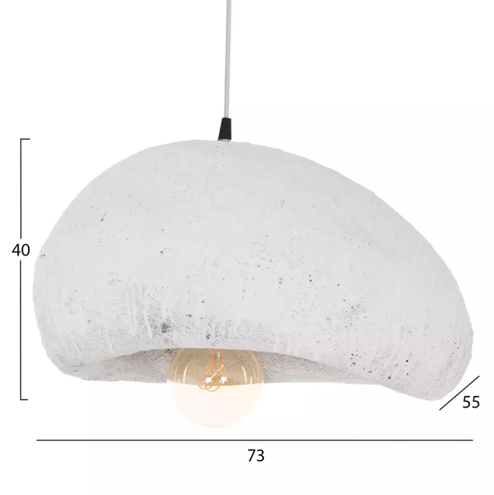 ΦΩΤΙΣΤΙΚΟ ΟΡΟΦΗΣ ΜΕ ΟΨΗ ΠΕΤΡΑΣ STONER (L) HM4419.02 ΛΕΥΚΟ 73x55x40Υεκ.