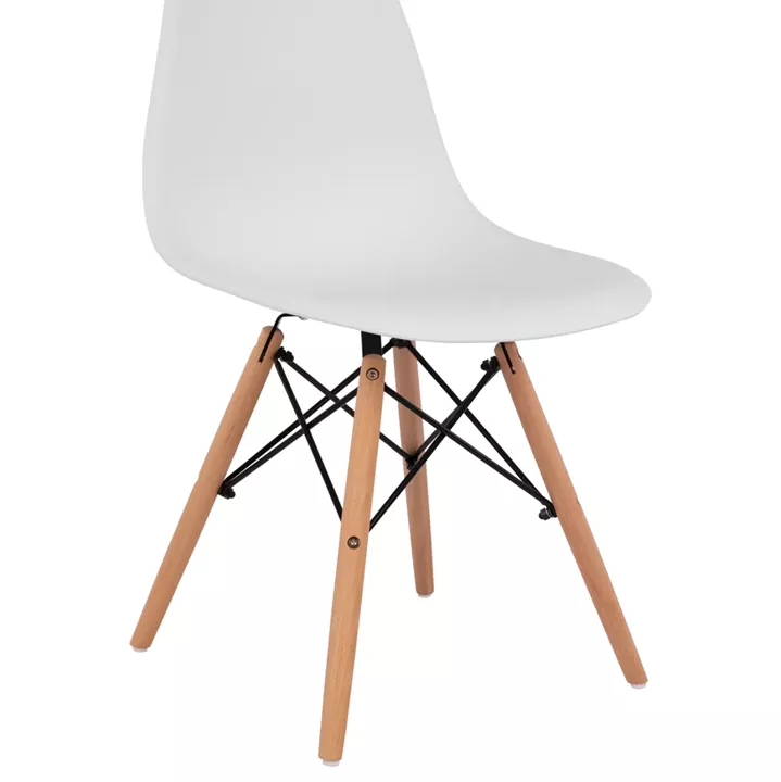 DINING CHAIR 2PCS TWIST HM8460.21 WHITE PP--BEECH WOOD 46x50x82Hcm.
