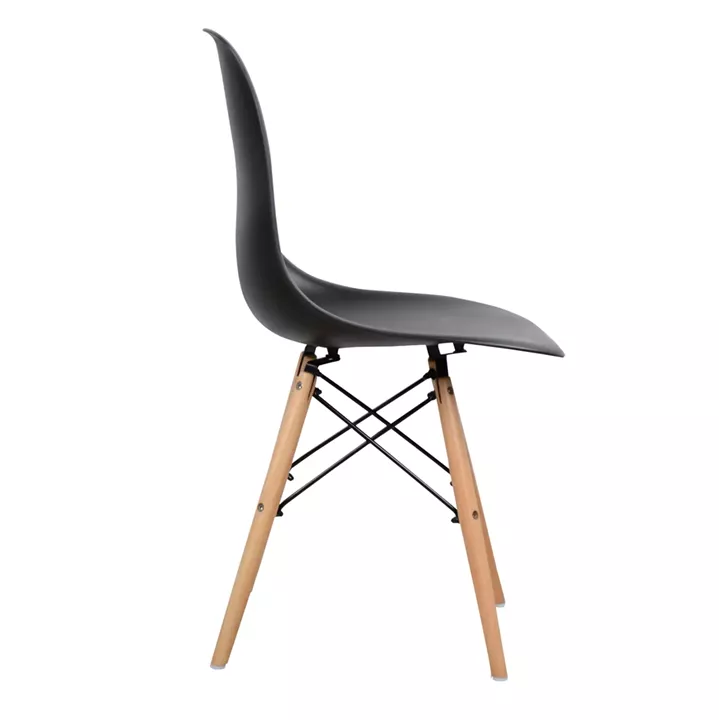 DINING CHAIR 2PCS TWIST HM8460.22 BLACK PP--BEECH WOOD 46x50x82Hcm.