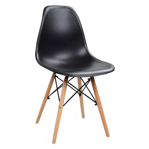 DINING CHAIR 2PCS TWIST HM8460.22 BLACK PP--BEECH WOOD 46x50x82Hcm.
