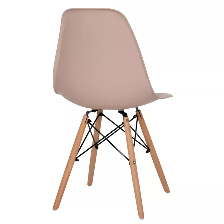 DINING CHAIR 2PCS TWIST HM8460.55 CAPPUCCINO PP--BEECH WOOD 46x50x82Hcm.