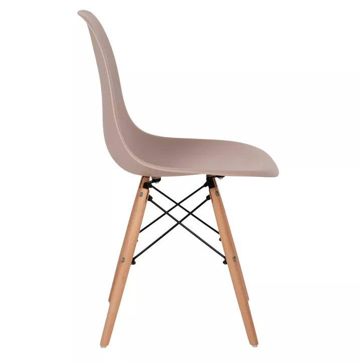 DINING CHAIR 2PCS TWIST HM8460.55 CAPPUCCINO PP--BEECH WOOD 46x50x82Hcm.