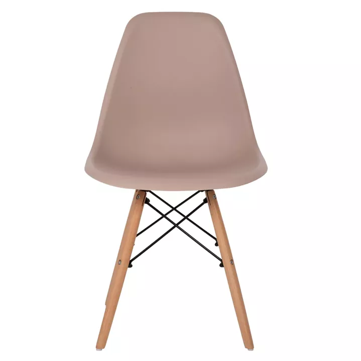 DINING CHAIR 2PCS TWIST HM8460.55 CAPPUCCINO PP--BEECH WOOD 46x50x82Hcm.