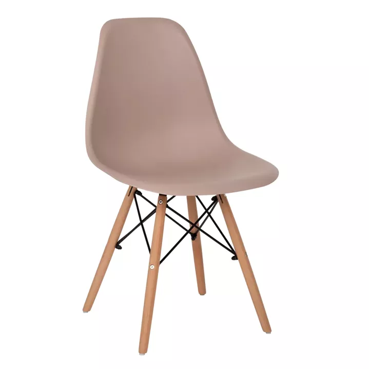 DINING CHAIR 2PCS TWIST HM8460.55 CAPPUCCINO PP--BEECH WOOD 46x50x82Hcm.