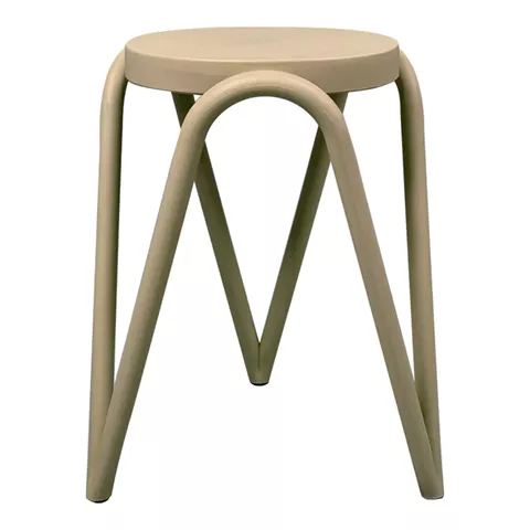 Σκαμπό Serzona pakoworld pp σε απόχρωση cappuccino Φ27x45.5εκ